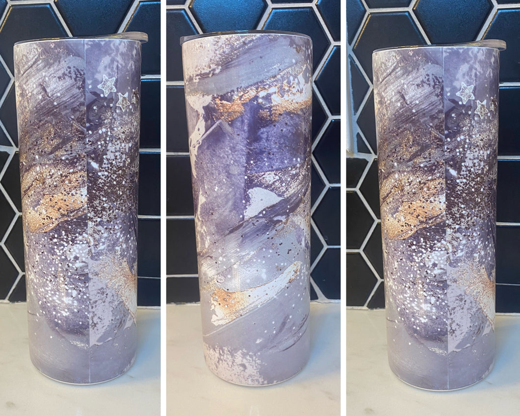 Gold-Gray Marble Tumbler